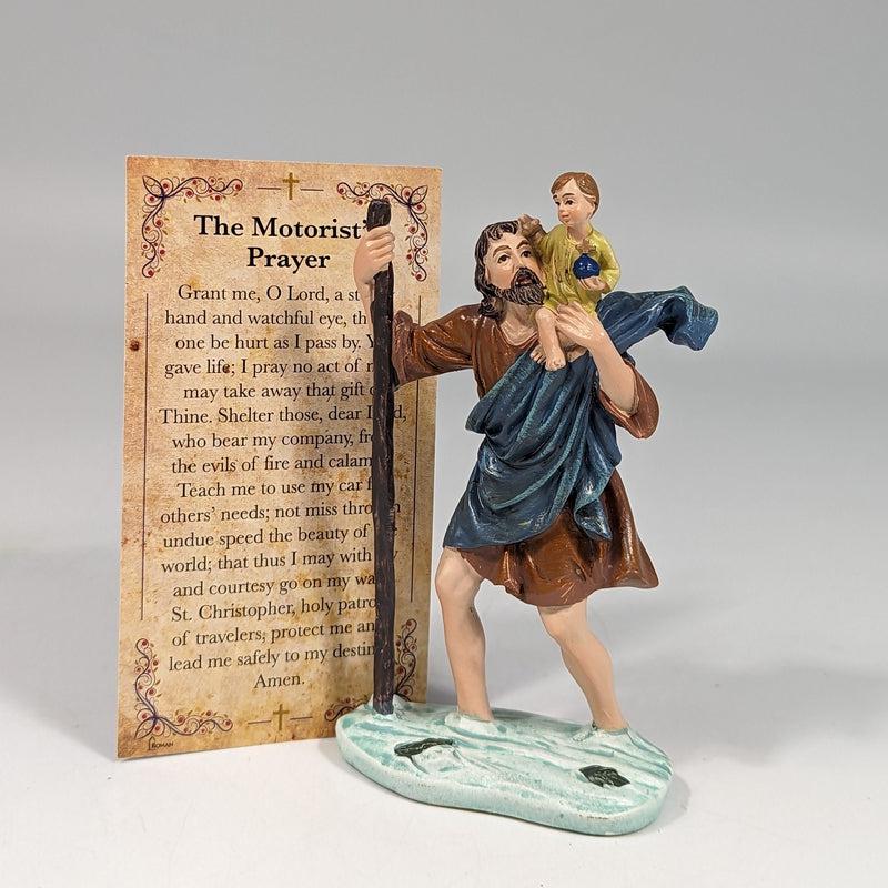 Polyresin St. Christopher Statue Figurine "Protector Of Travelers"-Nature's Treasures