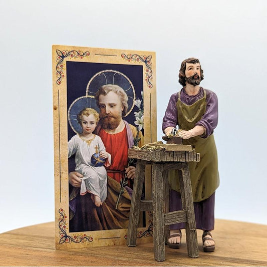 Polyresin St. Joseph The Worker Statue Figurine "Home and Family"-Nature's Treasures