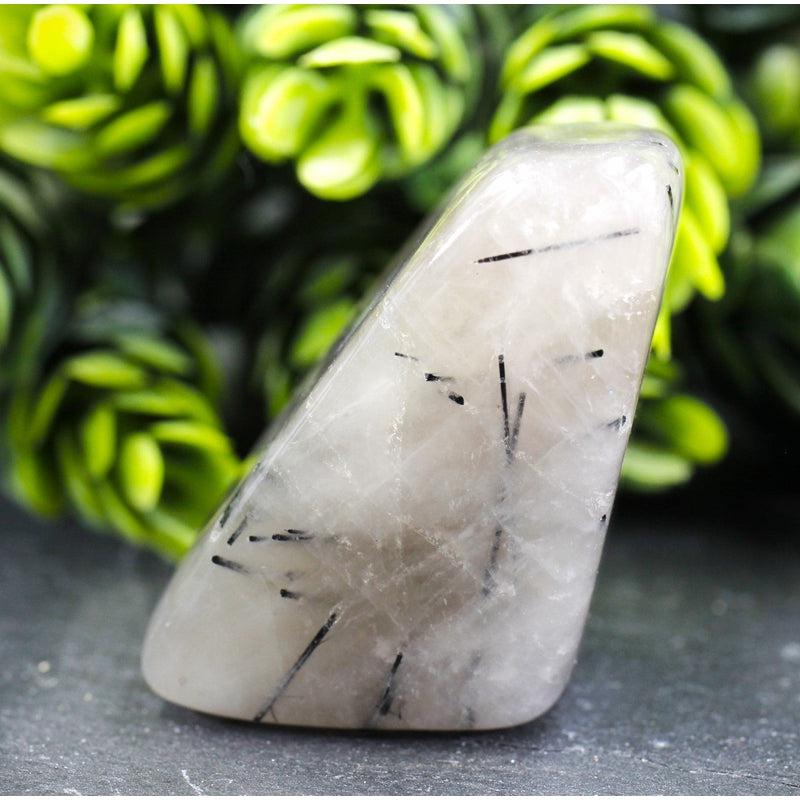 Quartz with Tourmaline Tumbled Stone-Nature's Treasures