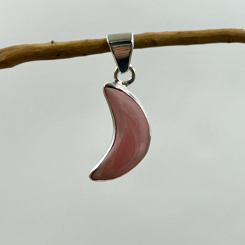 Reversible Moon Blue And Pink Larimar Pendant || .925 Sterling Silver-Nature's Treasures