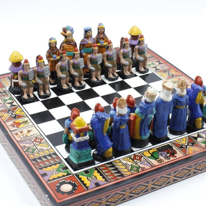 SHOW PRODUCT: Authentic, Hand-Made, Travel Size Peruvian Chess Boards-Nature's Treasures