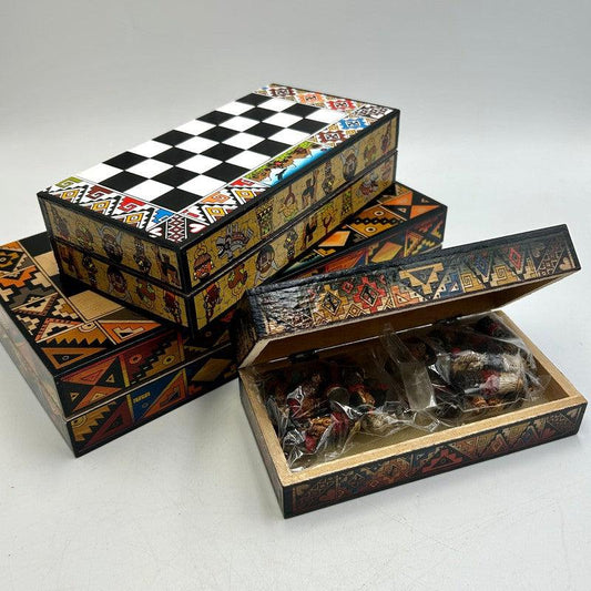 SHOW PRODUCT: Authentic, Hand-Made, Travel Size Peruvian Chess Boards-Nature's Treasures