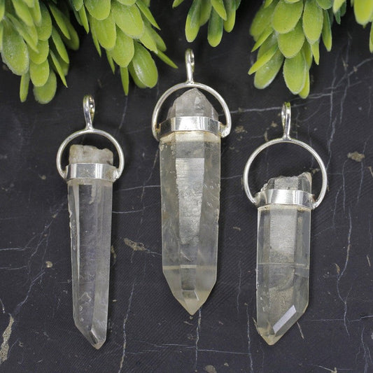 SHOW PRODUCT- Lemurian Quartz Point Pendant .925 Sterling Silver-Nature's Treasures