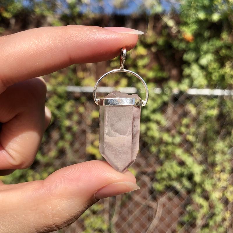 SHOW PRODUCT- Lithium Quartz Point Pendants .925 Sterling Silver-Nature's Treasures