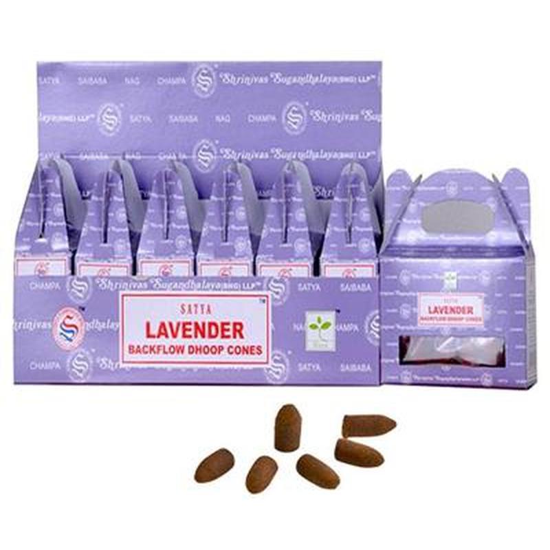 Satya Dhoop Backflow Incense Cones "Lavender"-Nature's Treasures