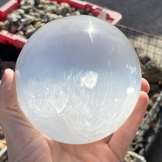 Selenite Satin Spar Crystal Spheres || Morocco-Nature's Treasures