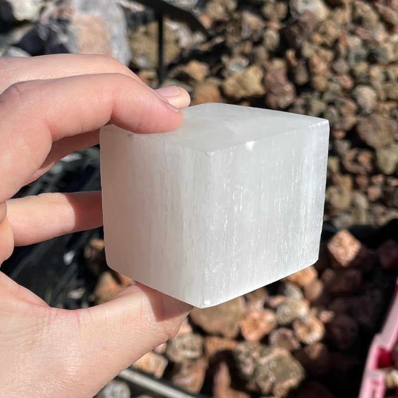 Selenite Satin Spar Cube || Aura Cleansing || Morocco