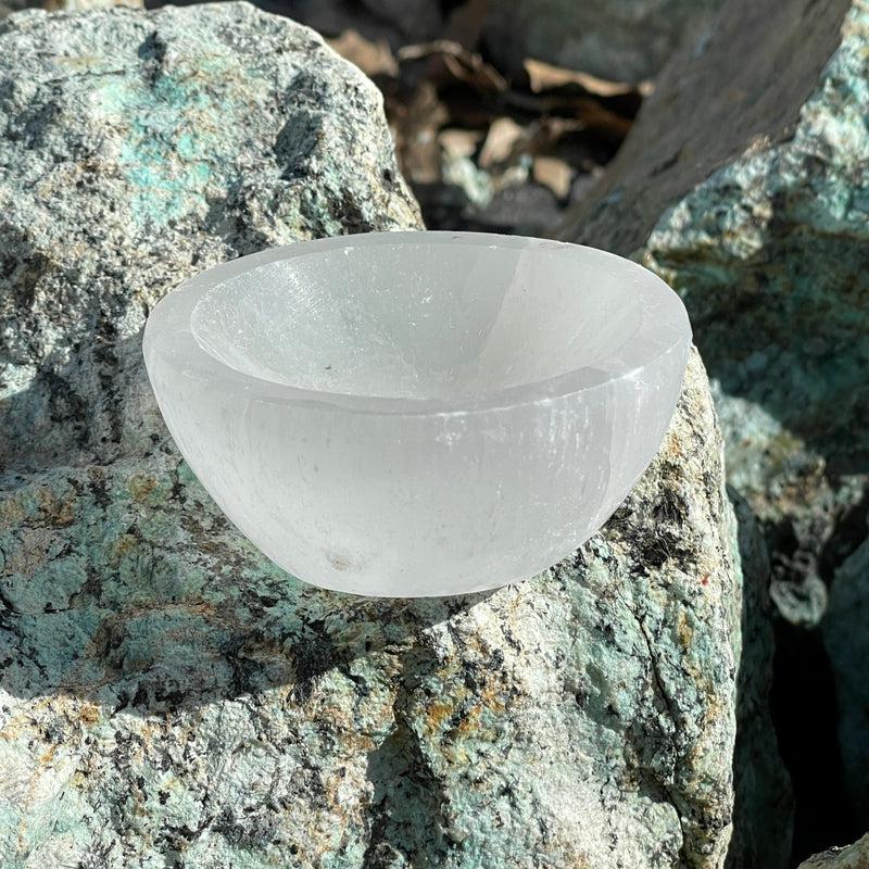 Selenite Satin Spar Round Bowls || Cleansing Bowls-Nature's Treasures