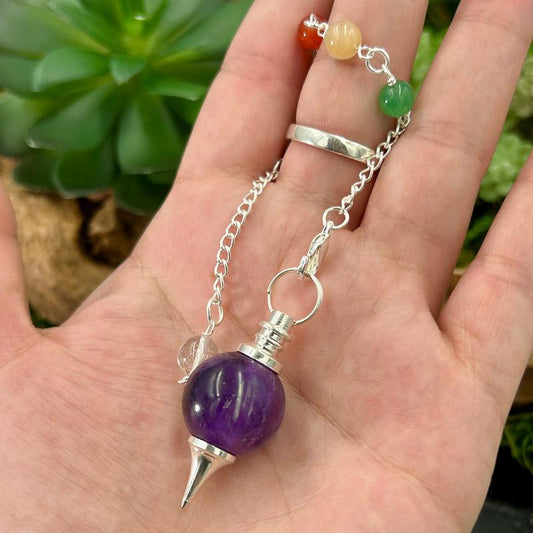 Sephoroton Amethyst Pendulum with Chakra Beads-Nature's Treasures