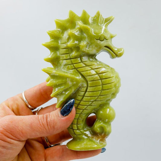 Serpentine Seahorse Carving-Nature's Treasures