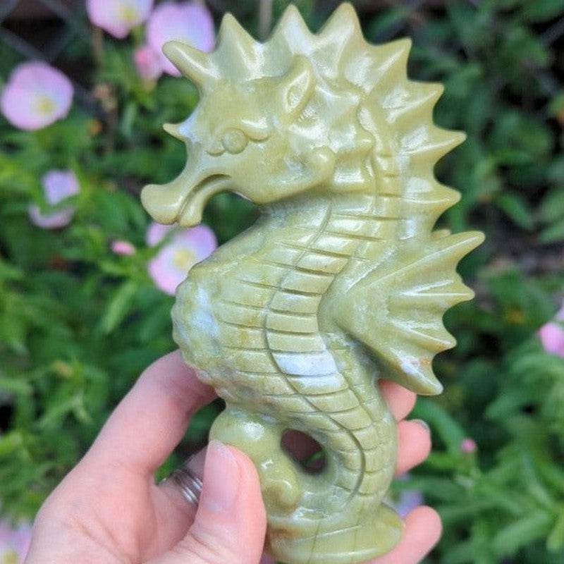 Serpentine Seahorse Carving-Nature's Treasures