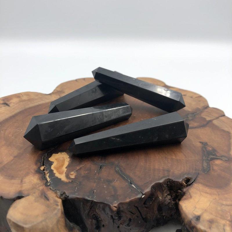 Shungite Double Point Massage Tool || Protection, Cleansing || India-Nature's Treasures