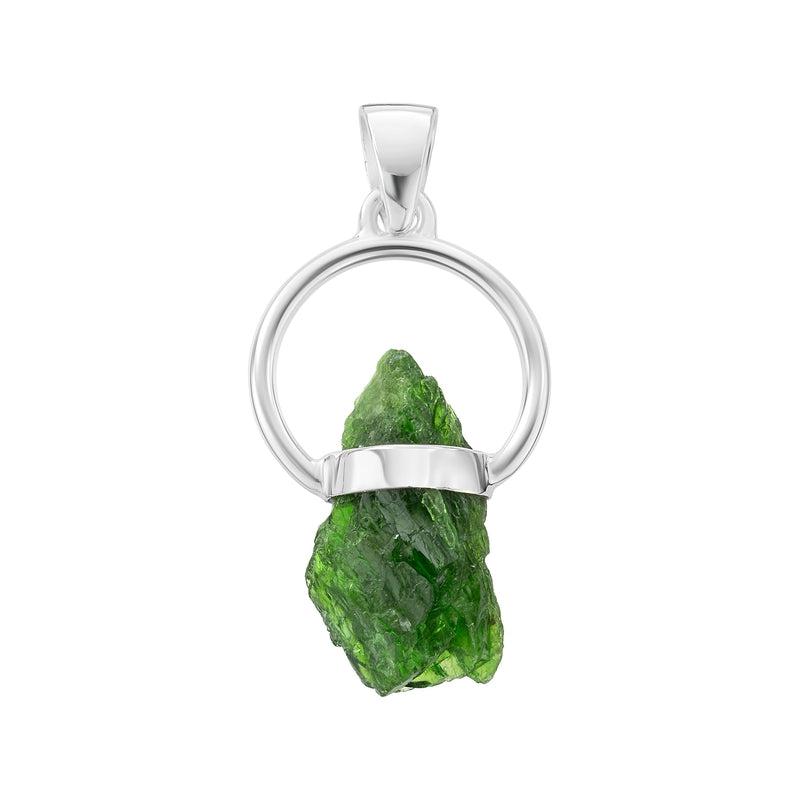 Siberian Raw Chrome Diopside Pendant | .925 Sterling Silver
