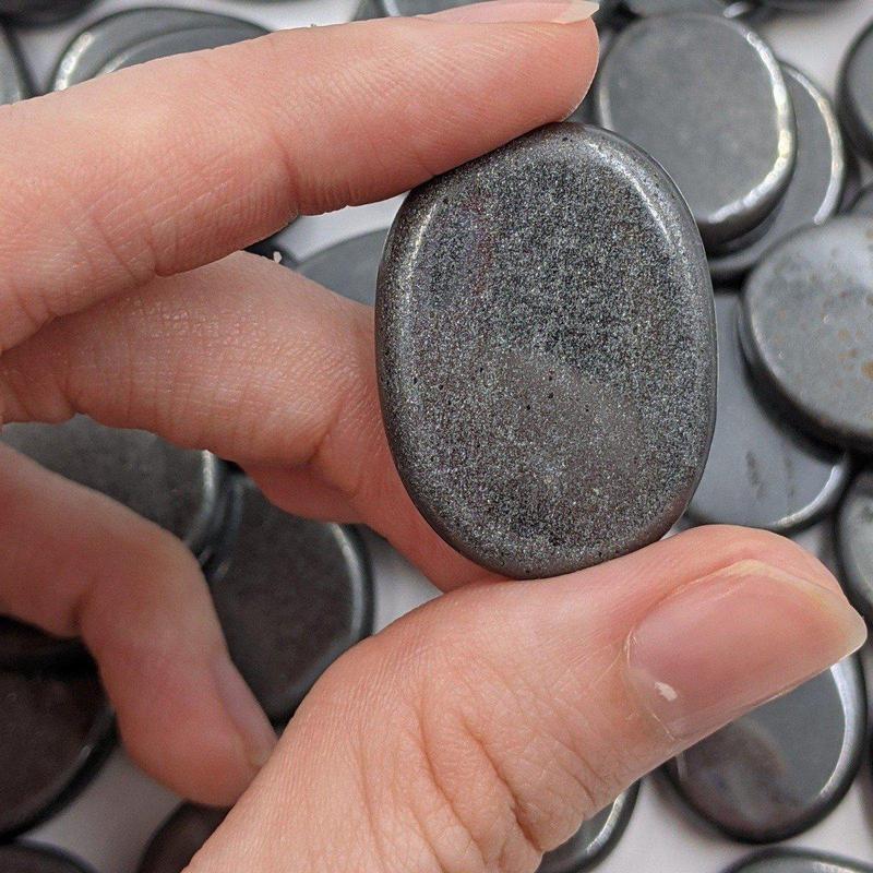 Small Hematite Pocket Flat Stones || Protection
