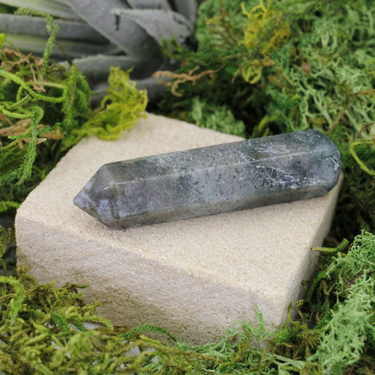 Small Moss Agate Massage Point Tool || Balance-Nature's Treasures