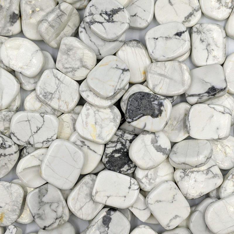 Small White Howlite Pocket Flat Stones || Stress Relief