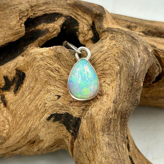 Teardrop Ethiopian Precious Opal Pendants || .925 Sterling Silver-Nature's Treasures