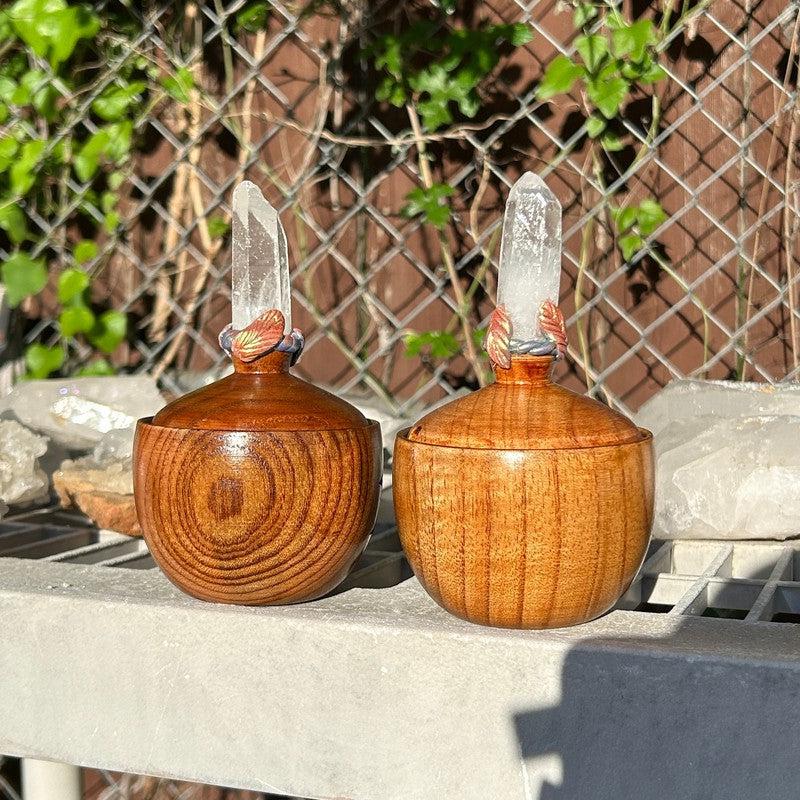Triple Goddess Herb Bowls W/ Quartz Point-Nature's Treasures