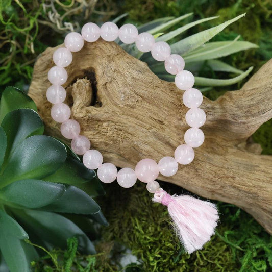 Unisex Gemstone Mala Bracelet With Tassel-Nature's Treasures