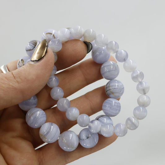 Unisex Gemstone Power Bracelets || Blue Lace Agate-Nature's Treasures
