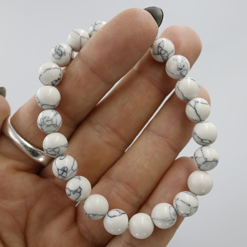 Unisex Gemstone Power Bracelets || Howlite-Nature's Treasures
