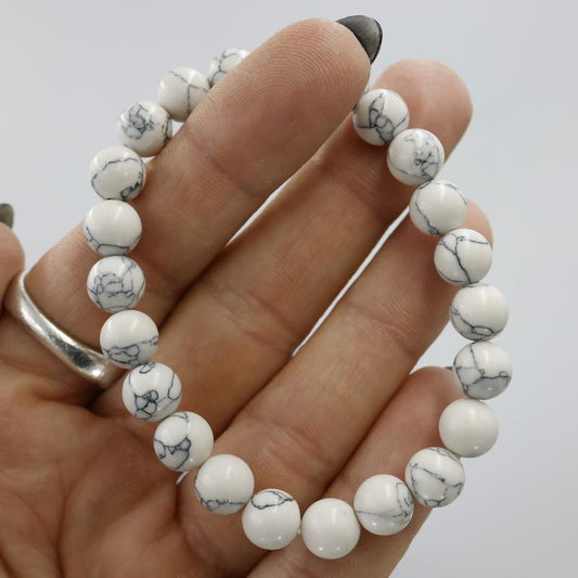 Unisex Gemstone Power Bracelets || Howlite-Nature's Treasures