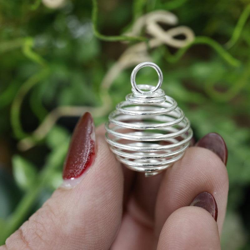 Unisex Gemstone Spiral Cage Pendants-Nature's Treasures