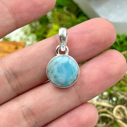 Unisex Larimar Pendant || .925 Sterling Silver-Nature's Treasures