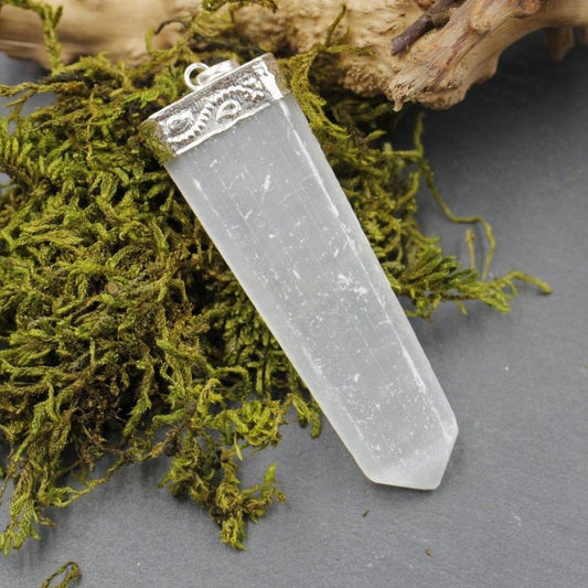 Unisex Obelisk Selenite Pendants-Nature's Treasures