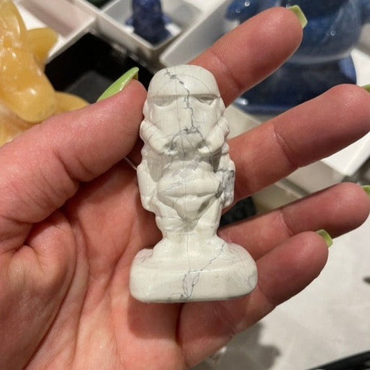 White Howlite Star Wars Storm Trooper Carving-Nature's Treasures
