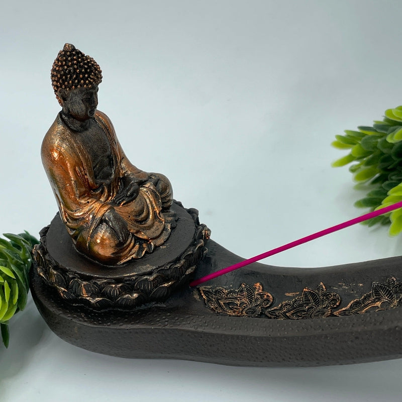 2 In 1 Lotus Buddha Incense Holder & Cone Burner || Wisdom, Rebirth, Growth