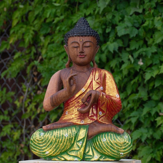 50CM Buddha Monkey Pod Wooden Hand-Carved Statue || Indonesia-Nature's Treasures