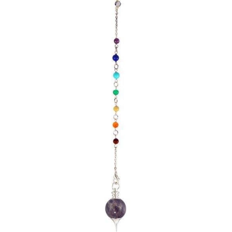Amethyst Sephoroton Pendulum with Chakra Beads