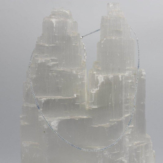 Aquamarine Dainty Faceted Necklace || .925 Sterling Silver-Nature's Treasures