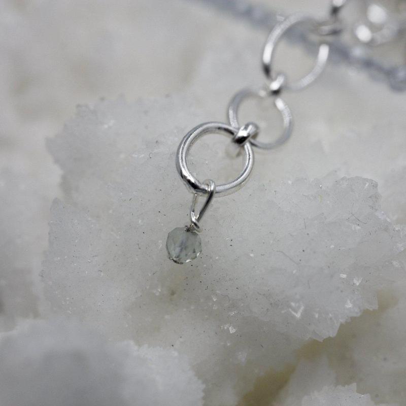 Aquamarine Dainty Faceted Necklace || .925 Sterling Silver-Nature's Treasures