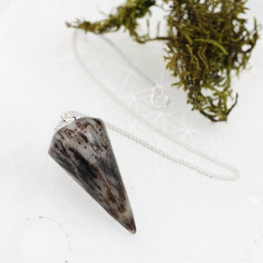 Astrophyllite Cone Pendulum Russia || .925 Sterling Silver-Nature's Treasures