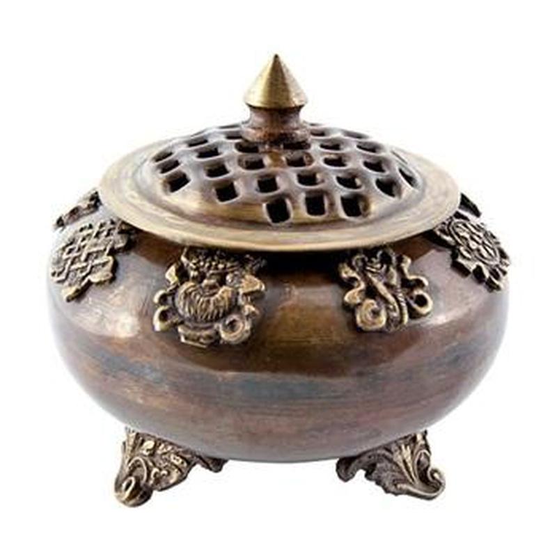 Auspicious Symbols Tibetan Censer Burner Antique-Nature's Treasures