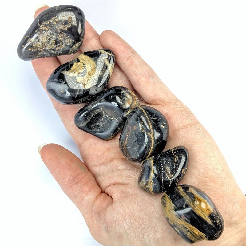 Banded Black Onyx Tumbles || Jumbo-Nature's Treasures