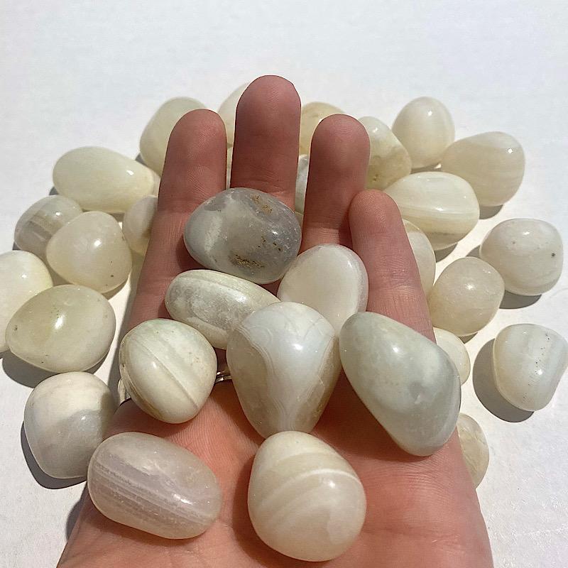 Banded White Agate Tumble Stone-Nature's Treasures
