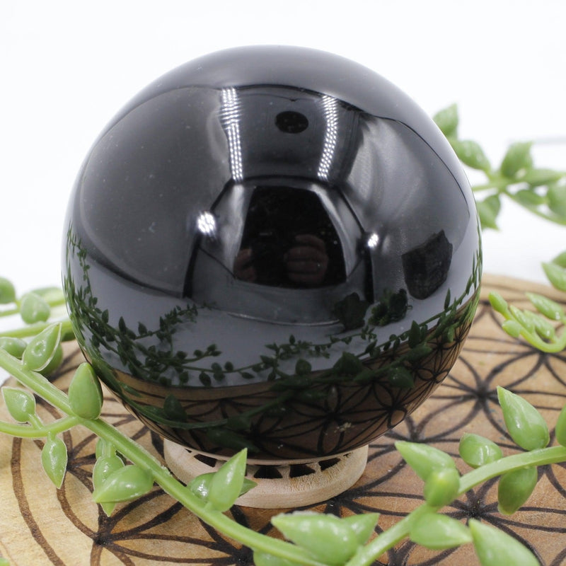 Black Obsidian Sphere || 65mm || Cutting Negative Ties, Protection, Grounding || Mexico