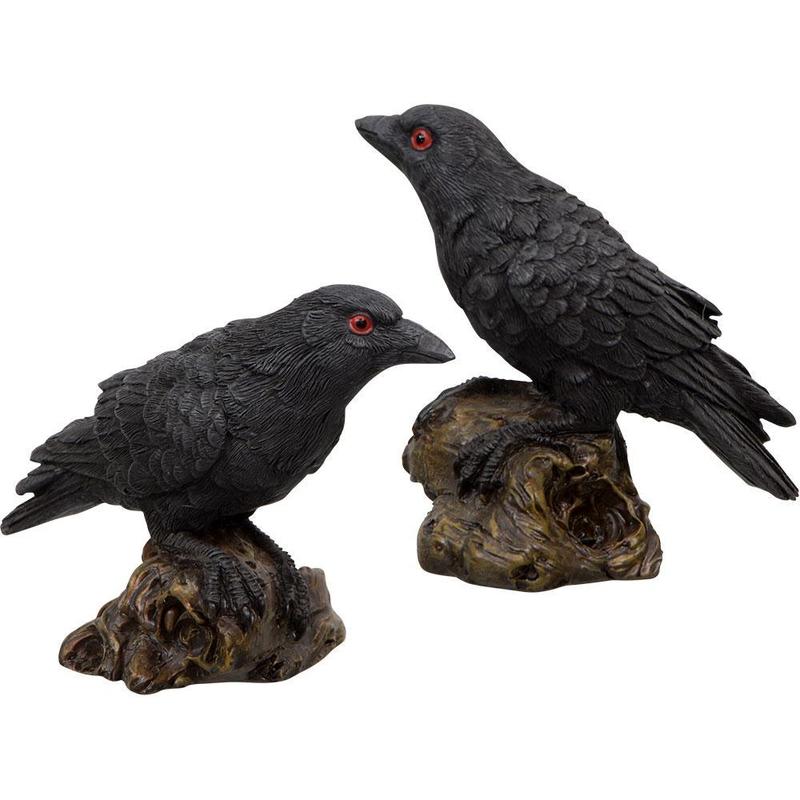 Black Raven Totem Figurine Set || Wisdom, New Beginnings-Nature's Treasures