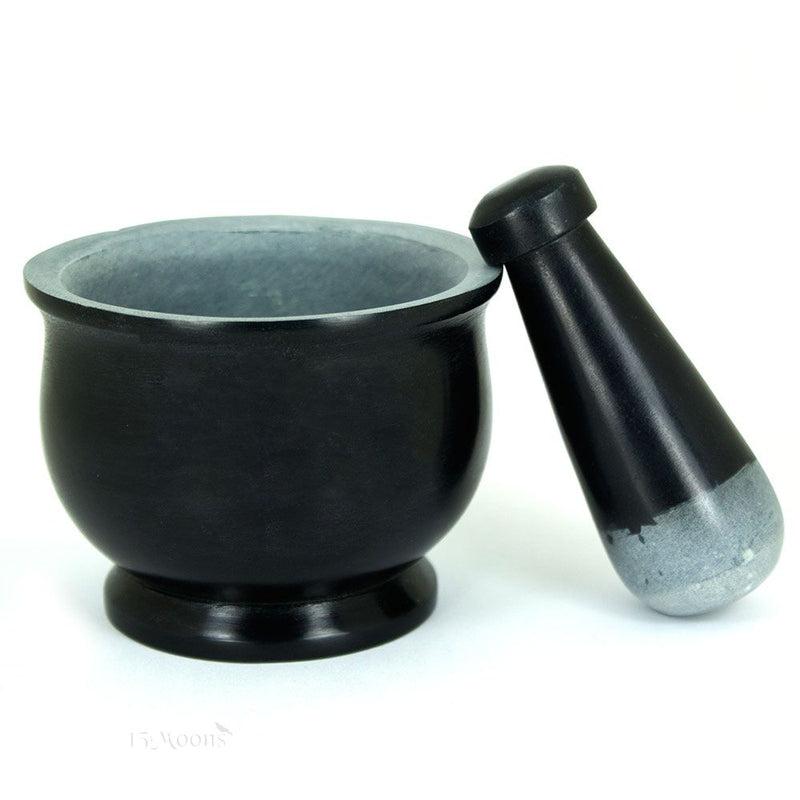 Black Soapstone Mortar & Pestle-Nature's Treasures