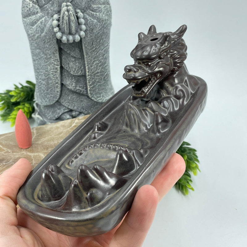 Ceramic Dragon Head Backflow Incense Burner-Nature's Treasures