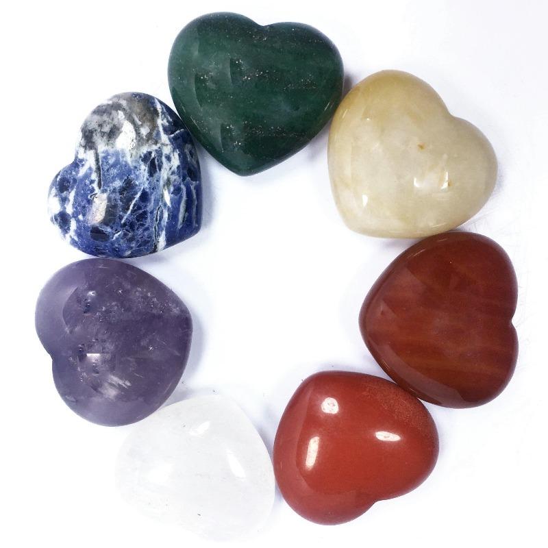 Chakra Heart Stone Set With Mesh Bag-Nature's Treasures