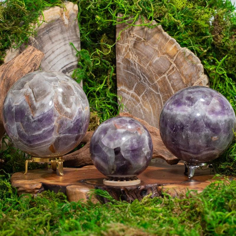 Chevron Amethyst Spheres || High Psyche Enhancer, Protection, Anxiety & Stress relief || Madagascar
