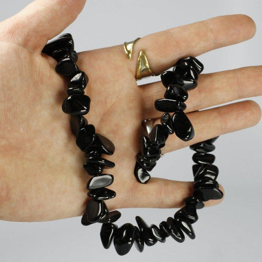Chunky Chip Necklace - Black Obsidian-Nature's Treasures