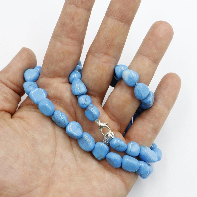 Chunky Chip Necklace - Blue Howlite-Nature's Treasures