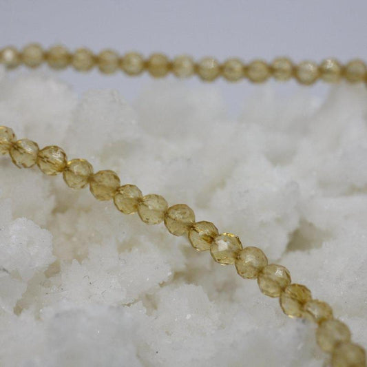 Citrine Medium Dainty 3mm Faceted Necklace || .925 Sterling Silver-Nature's Treasures
