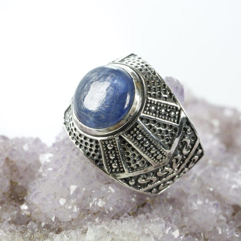 Egyptian Unisex Kyanite Ring Sterling Silver-Nature's Treasures
