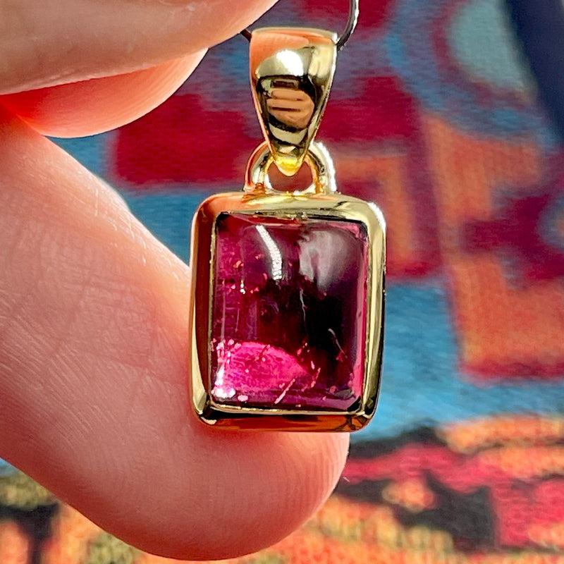 Emperor Red Garnet Gem Pendant || 14k Vermeil Gold-Nature's Treasures